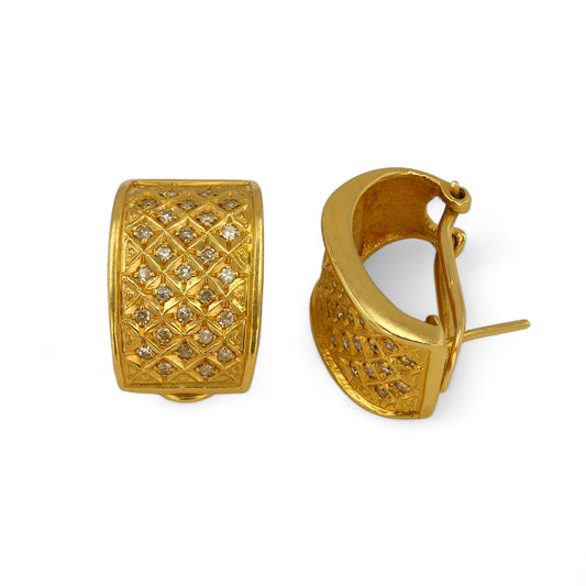 18K Yellow Gold Earring with Diamond - 227333