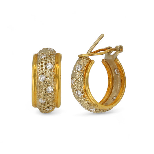 18K Yellow gold Earring with Diamond - 227336