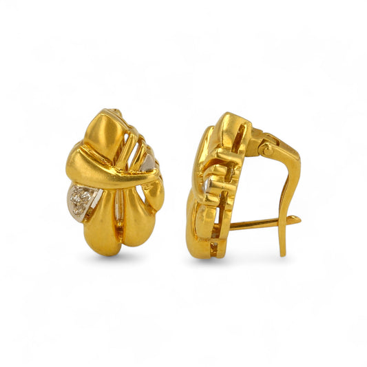 18K Yellow Gold Earrings with Diamonds - 227338