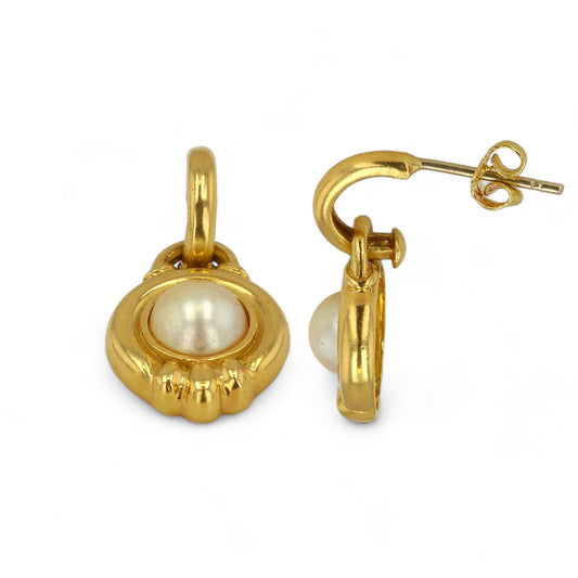 18K Yellow Gold Earring with Pearl - 227334