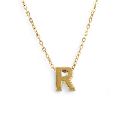 10K Yellow Gold Letter R with Chain