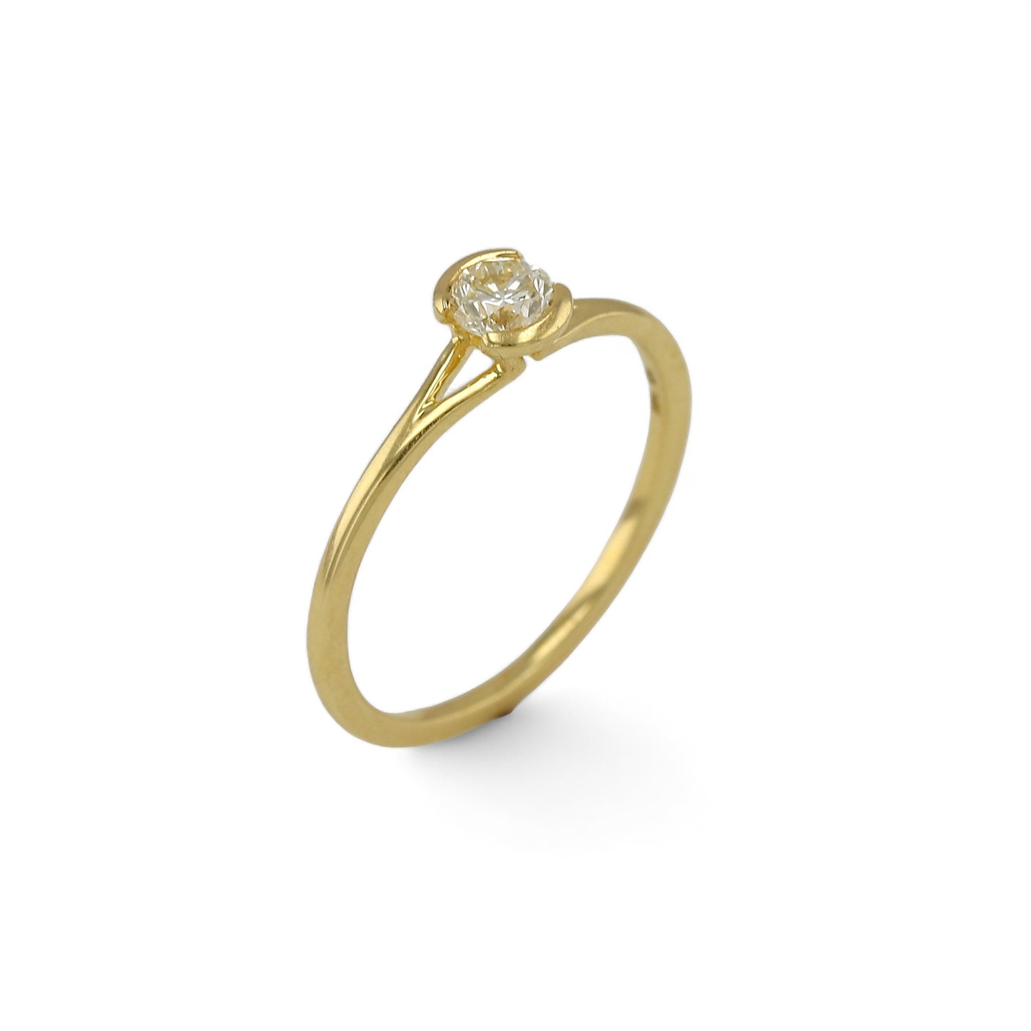 14K Yellow Gold natural Diamond solitaire Ring-RG6068Y