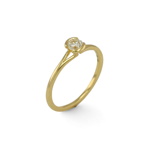 14K Yellow Gold natural Diamond solitaire Ring-RG6068Y