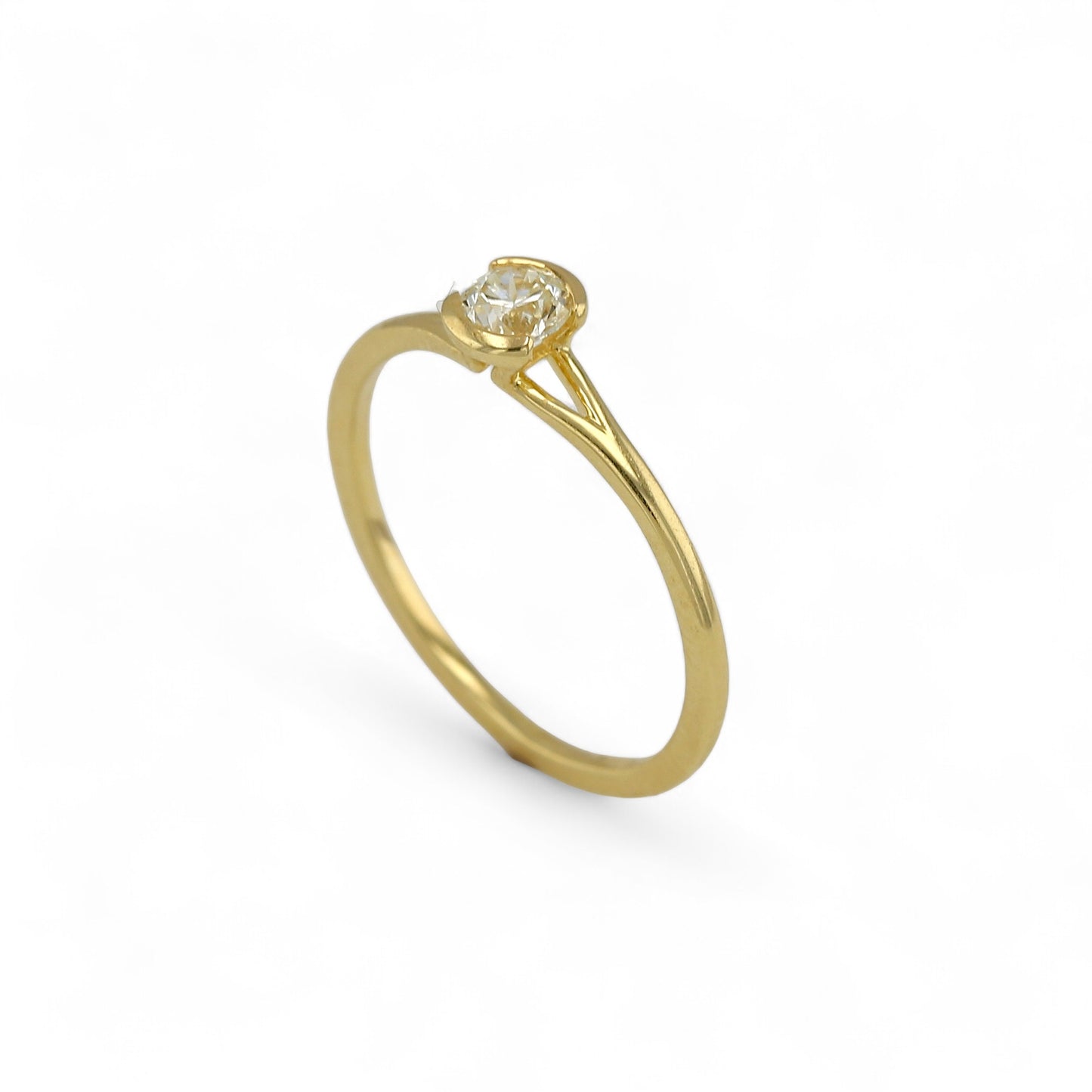 14K Yellow Gold natural Diamond solitaire Ring-RG6068Y