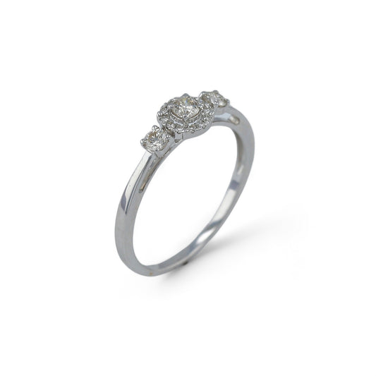 14K white  Gold solitaire diamond ring-RG6053W