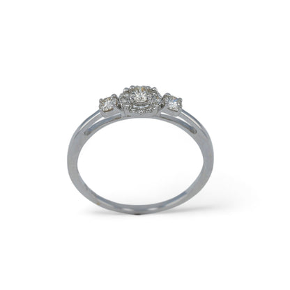 14K white  Gold solitaire diamond ring-RG6053W