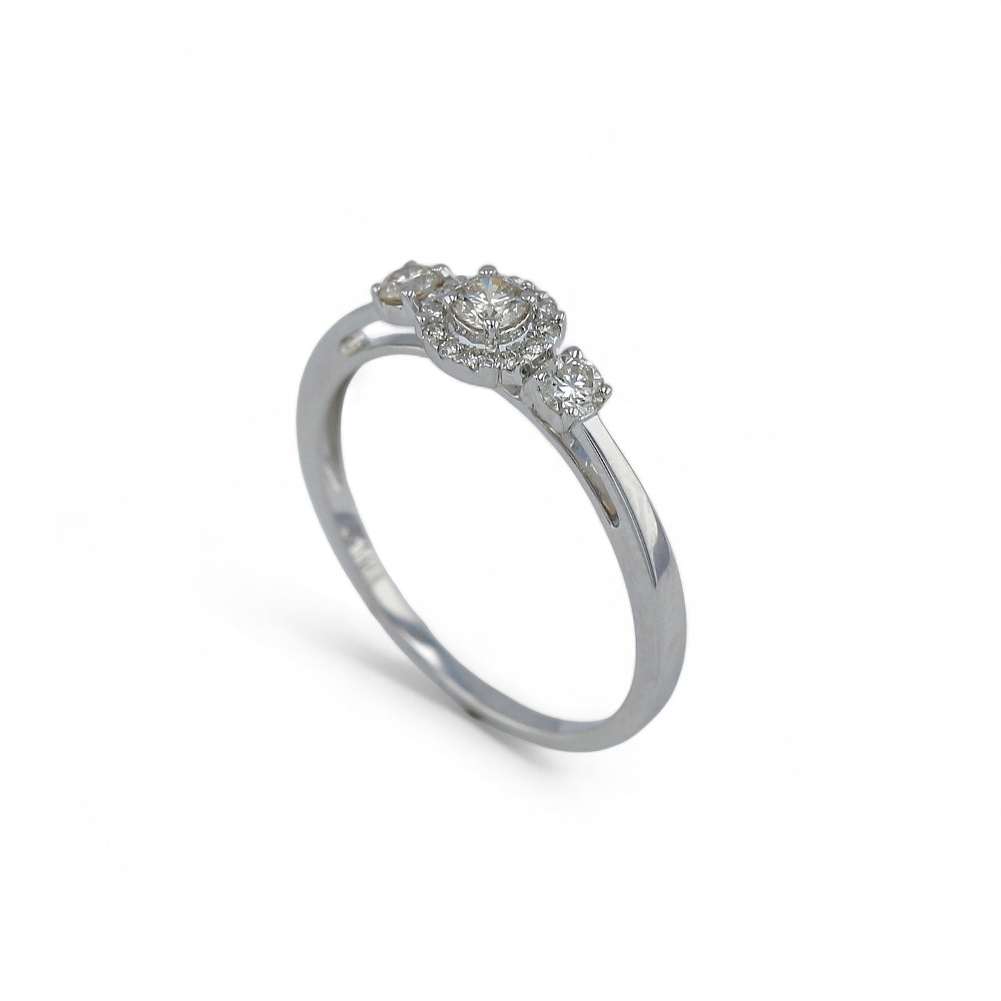 14K white  Gold solitaire diamond ring-RG6053W