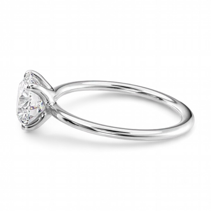 14k White Gold Solitaire Round  ring