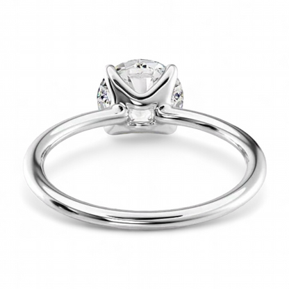 14k White Gold Solitaire Round  ring