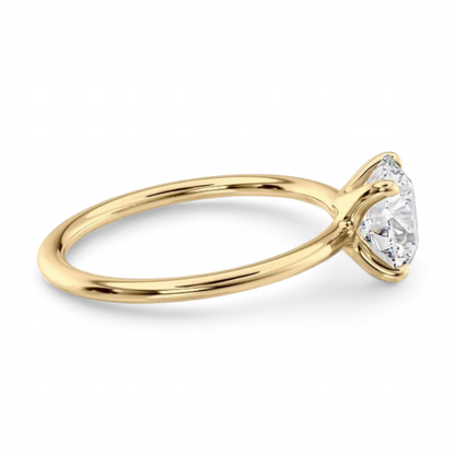 14k Yellow Gold Solitaire Round Diamond ring