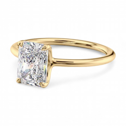 14k Yellow Gold Solitaire Radiant Diamond ring