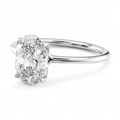 14k White Gold Solitaire Oval Diamond ring