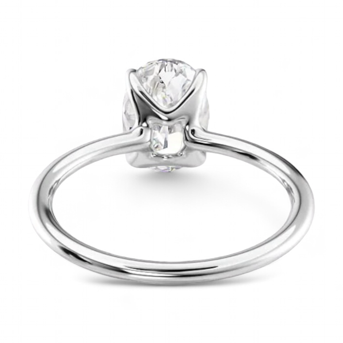 14k White Gold Solitaire Oval Diamond ring