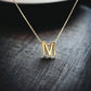 Gold 14k chain M pendant