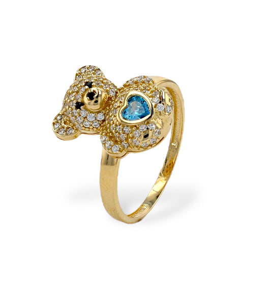 Gold 14k teddy bear ring-10167