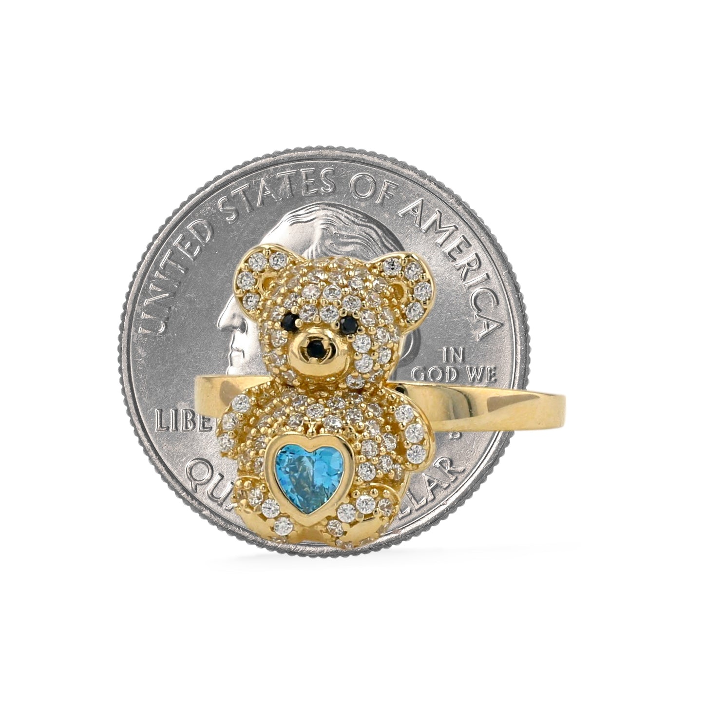 Gold 14k teddy bear ring