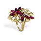 Gold 14k ruby flower ring