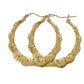 Gold 14k bamboo hoops earrings