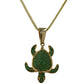 Gold 14k set Franco chain turtle pendant