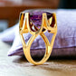 Gold 14k solid amethyst solitaire