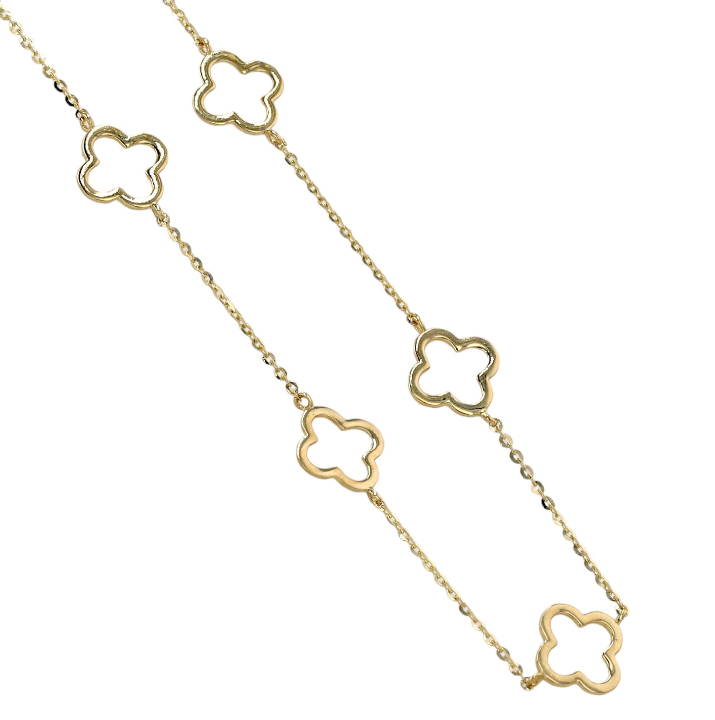 Gold 14k clover women necklace