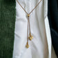 Gold 10k adjustable necklace two heart
