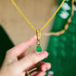 Gold 18k set Franco drop emerald pendant
