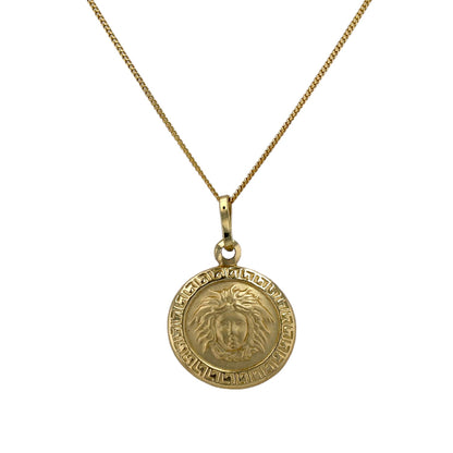 Gold 10k set medusa pendant