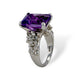Gold 14k solid amethyst and diamonds ring