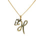 Gold 14k customized letter butterfly pendant