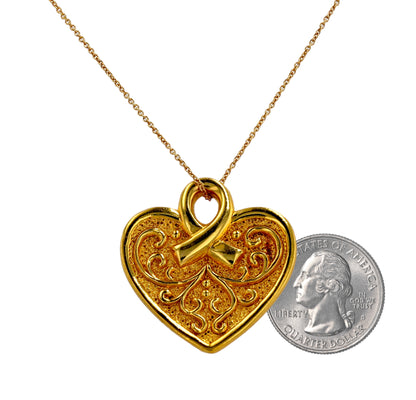 Gold 14k set chain heart pendant