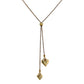 Gold 10k adjustable necklace two heart