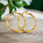 Oro 10k bamboo hoops earrings