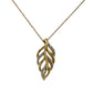 Gold 10kt set diamond leaf pendant
