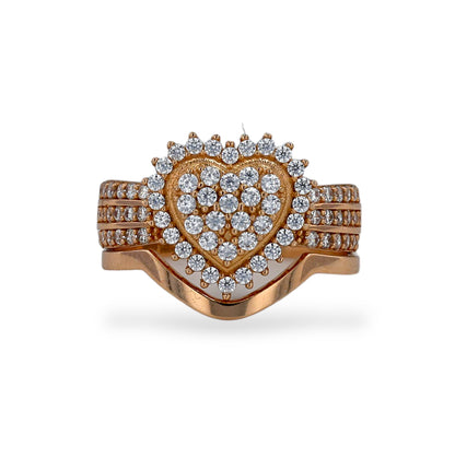 Gold rose 18k duo engagement ring