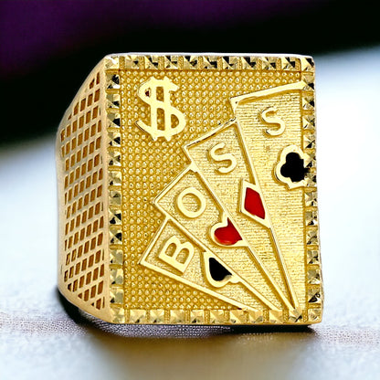 Gold 10k cards ring