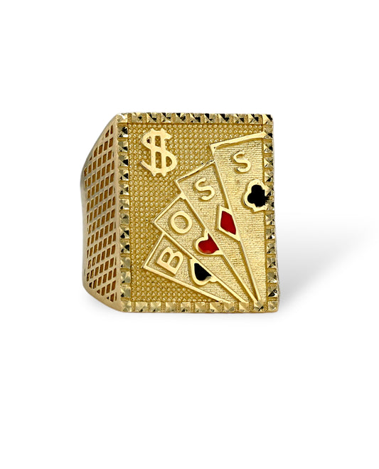Gold 10k cards ring