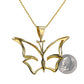Gold 10k solid military chain butterfly pendant