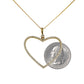 Gold 10k set solid chain heart pendant