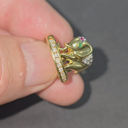 18K yellow gold original EFFY elephant ring-37674