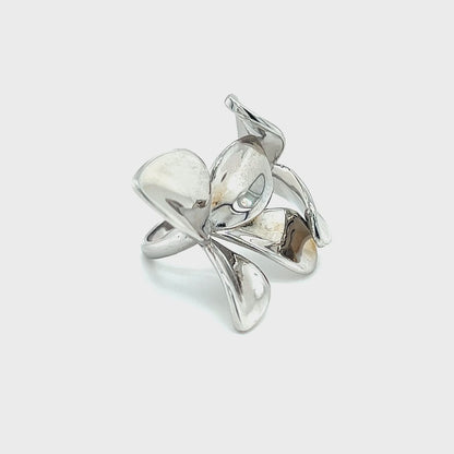 Sterling silver 925 two magnolias lady’s ring