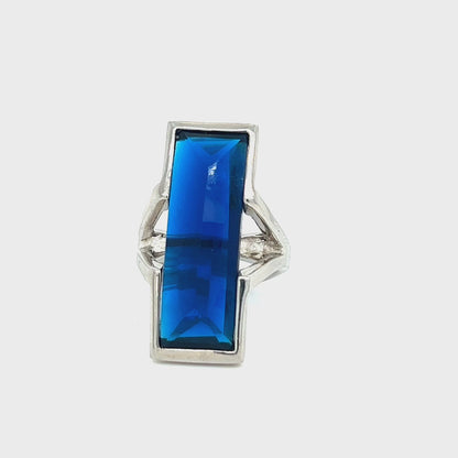 Sterling silver 925 dark blue lady’s ring