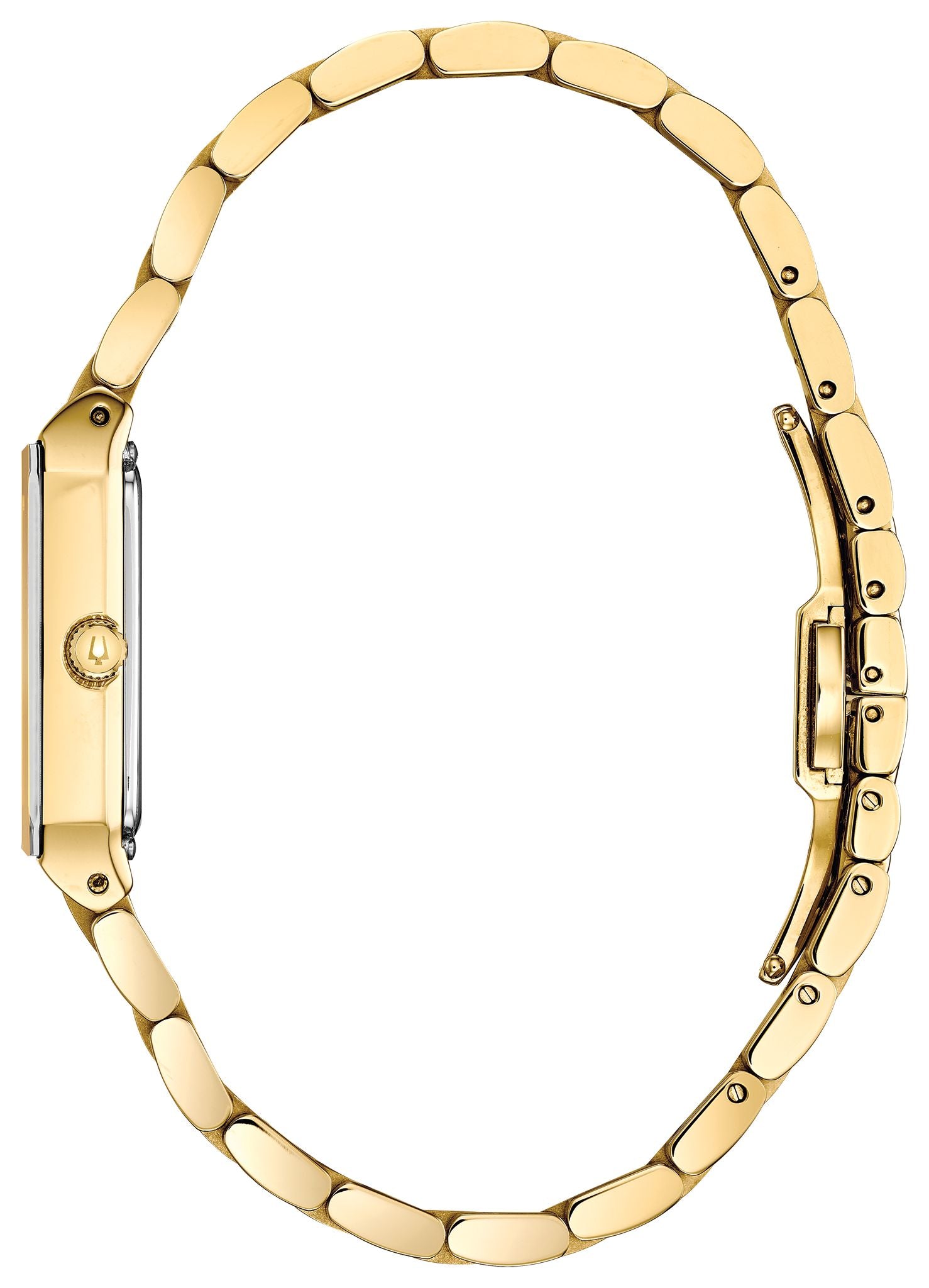 Bulova Quadra Gold Dial Diamond Rectangular Steel Watch – AJ Apparels