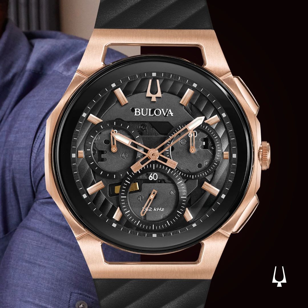 Bulova Mens curved chronograph movement watch - Aldo Jewelry