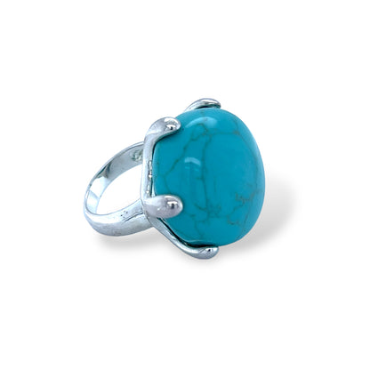 Sterling silver 925 dome turquoise lady’s ring - Aldo Jewelry